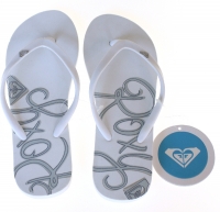 Roxy Dames Slippers Wit met Grijs logo Maat 36