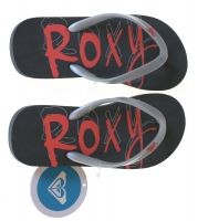 Roxy Dames Slippers Grijs met Oranje logo Maat 36