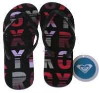 Roxy Dames Slippers Zwart met Roze letters Maat 37