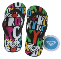 Roxy Dames Slippers Zwart met Gekleurde Roxy Letters Maat 36