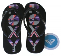 Roxy Dames Slippers Zwart met Paarse Roxy letters Maat 36