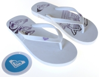 Roxy Dames Slippers Wit met Paars logo Maat 36