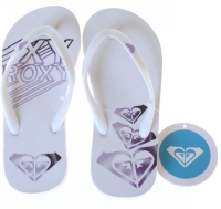 Roxy Dames Slippers Wit met Paars logo Maat 36