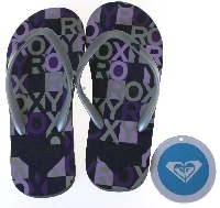 Roxy Dames Slippers Grijs met Paarse Roxy letters Maat 36 - 37 - 38