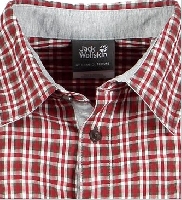 Jack Wolfskin Heren Capilano Shirt L/S Indian Red Checks Maat M