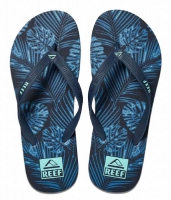 Reef Heren Seaside Prints Slippers Navy Palm Maat US6 EU37.5