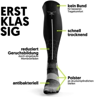 Kuinea Compressiekousen Reflectiestrips Grijs Maat M / 39 - 42